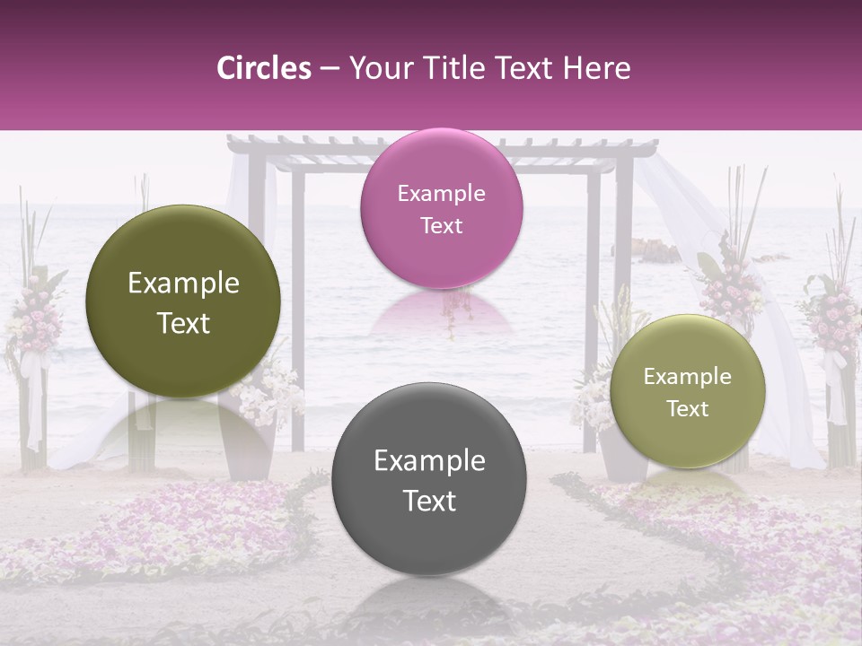 A Wedding Ceremony On The Beach With Flowers PowerPoint Template