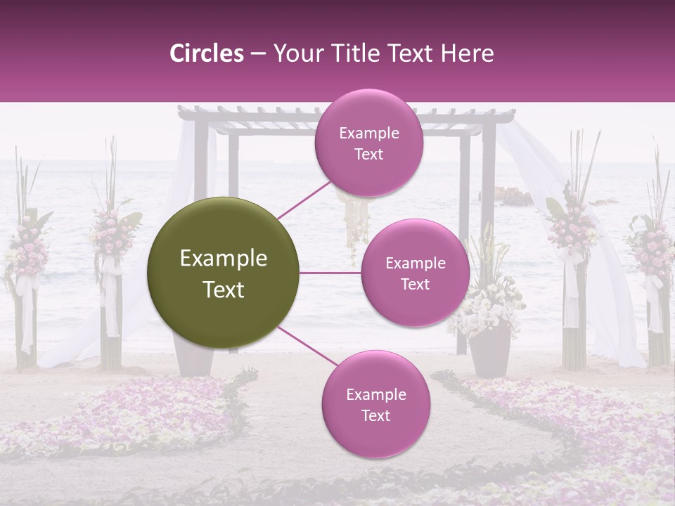 A Wedding Ceremony On The Beach With Flowers PowerPoint Template