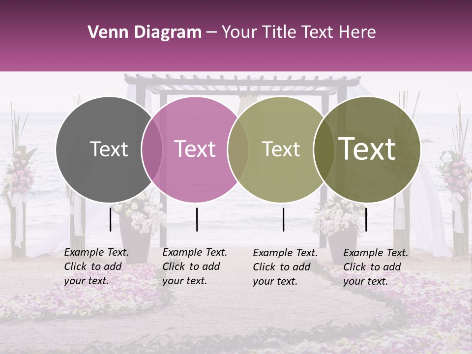 A Wedding Ceremony On The Beach With Flowers PowerPoint Template