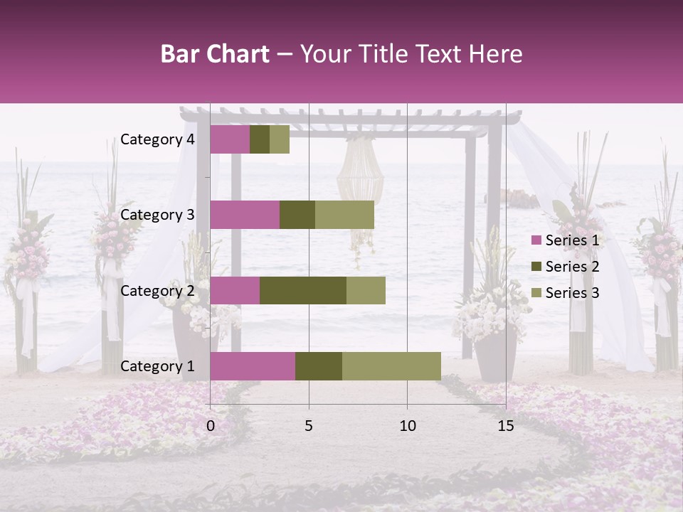 A Wedding Ceremony On The Beach With Flowers PowerPoint Template