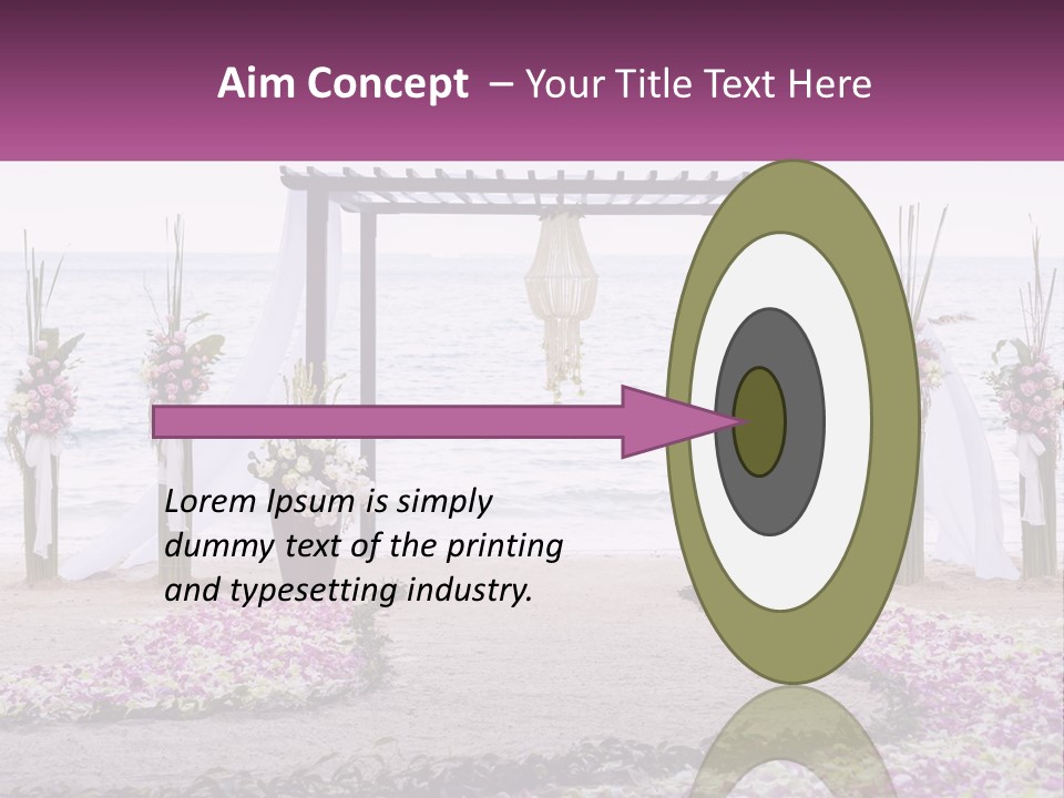 A Wedding Ceremony On The Beach With Flowers PowerPoint Template