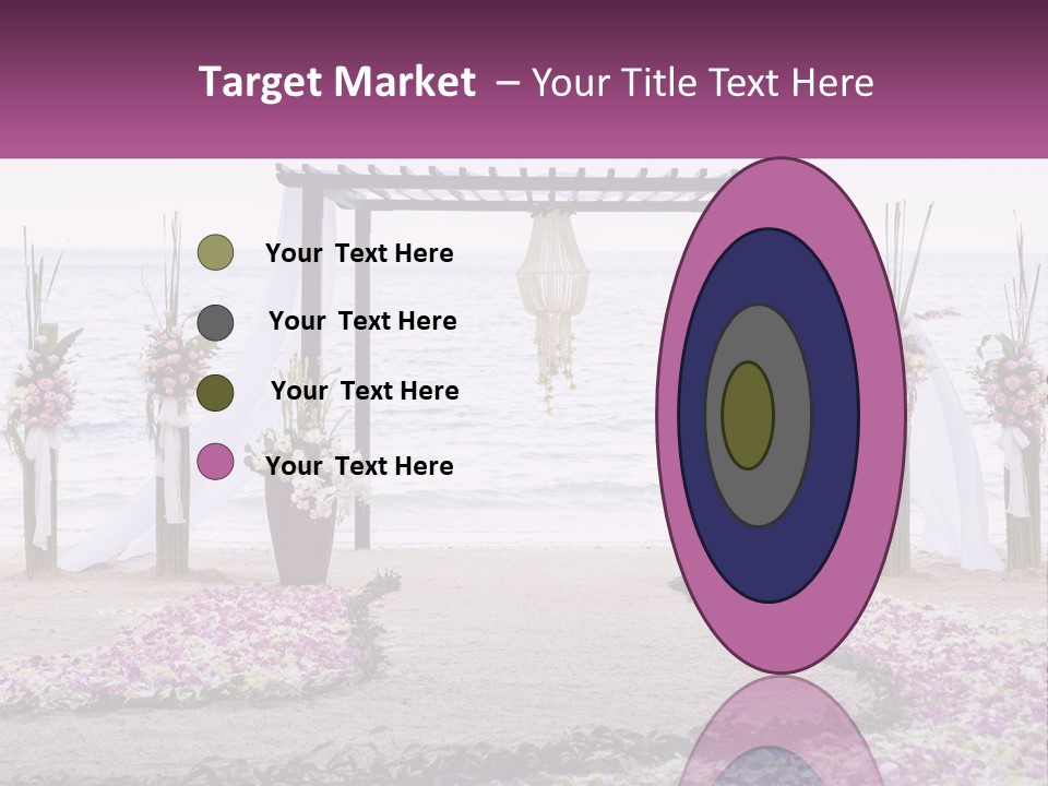 A Wedding Ceremony On The Beach With Flowers PowerPoint Template