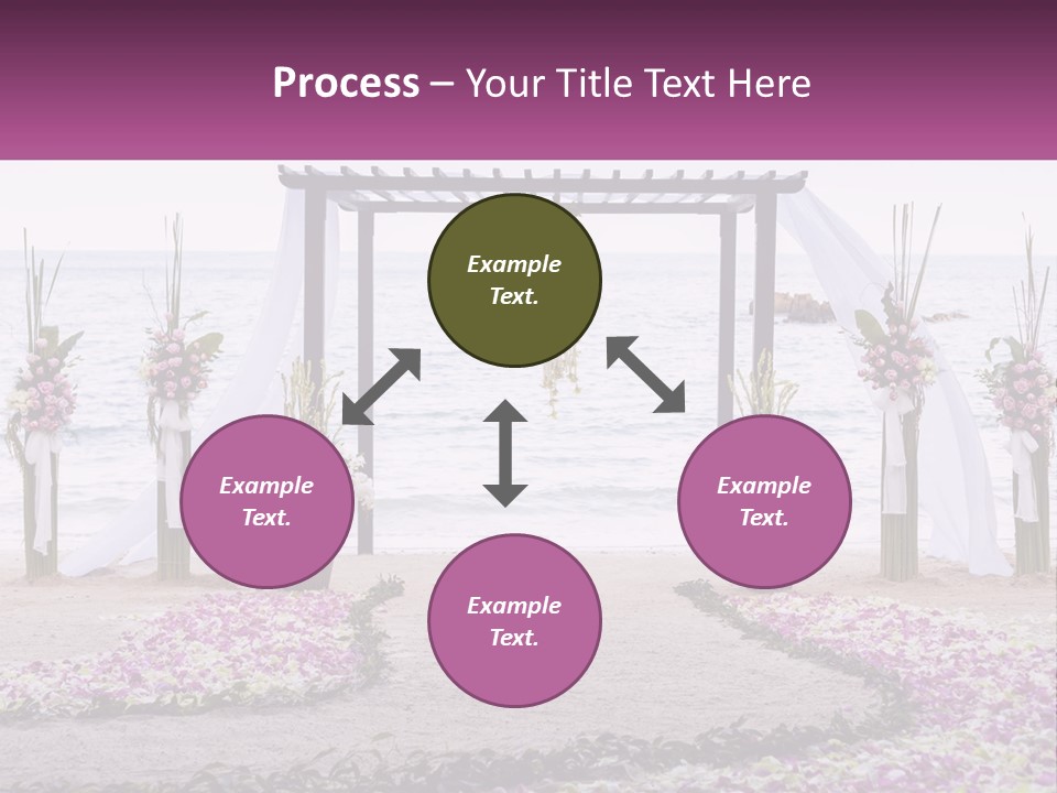 A Wedding Ceremony On The Beach With Flowers PowerPoint Template