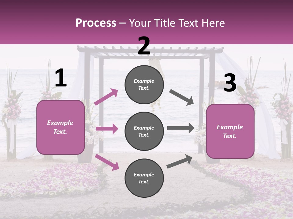 A Wedding Ceremony On The Beach With Flowers PowerPoint Template