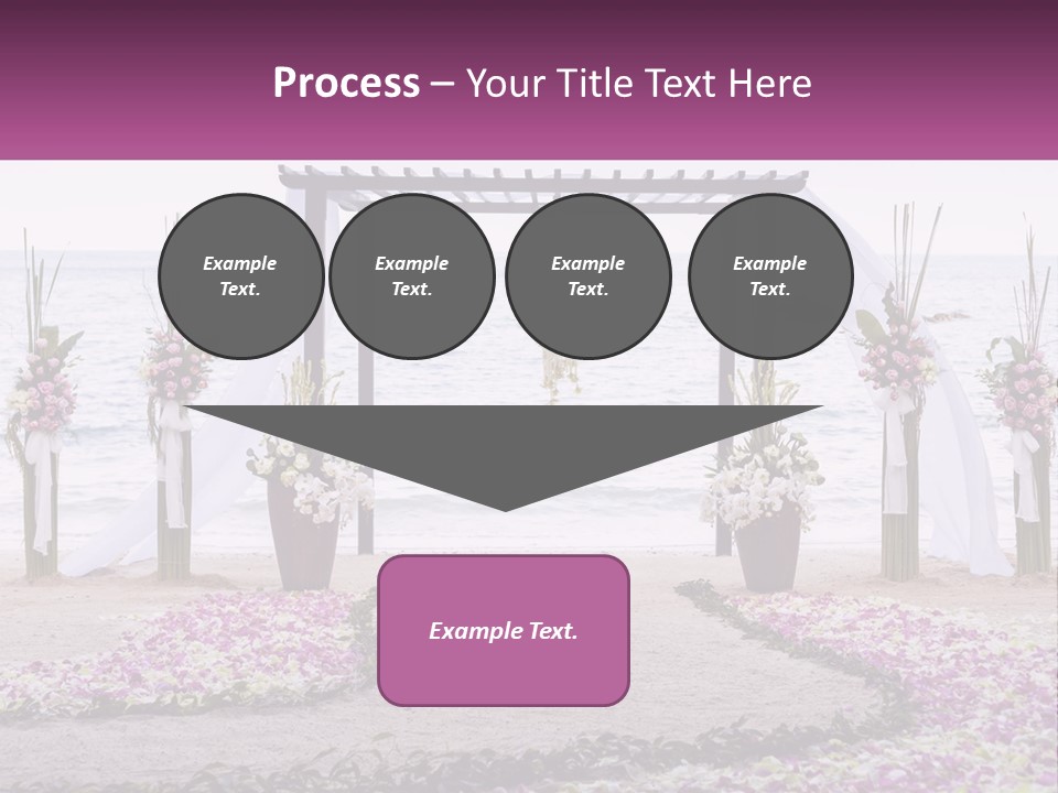 A Wedding Ceremony On The Beach With Flowers PowerPoint Template