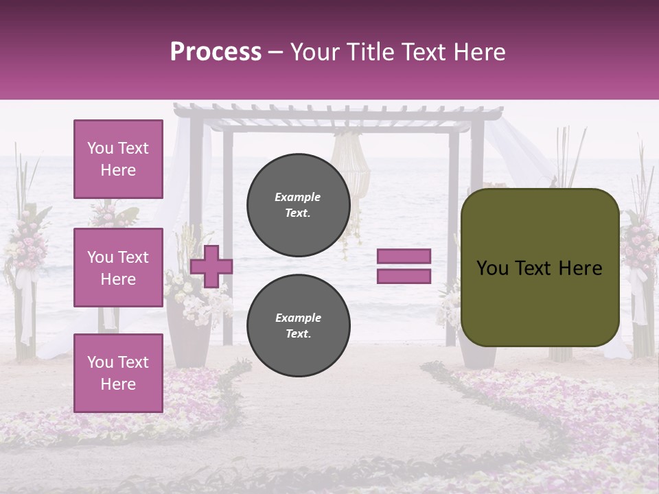 A Wedding Ceremony On The Beach With Flowers PowerPoint Template