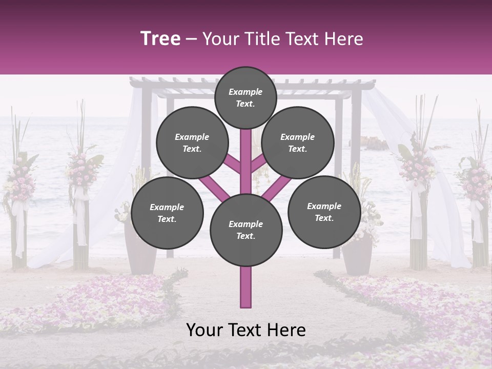 A Wedding Ceremony On The Beach With Flowers PowerPoint Template