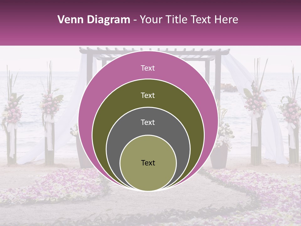 A Wedding Ceremony On The Beach With Flowers PowerPoint Template