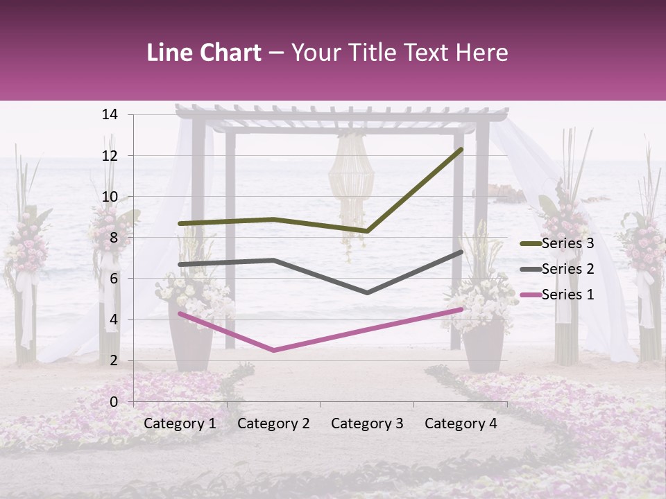 A Wedding Ceremony On The Beach With Flowers PowerPoint Template