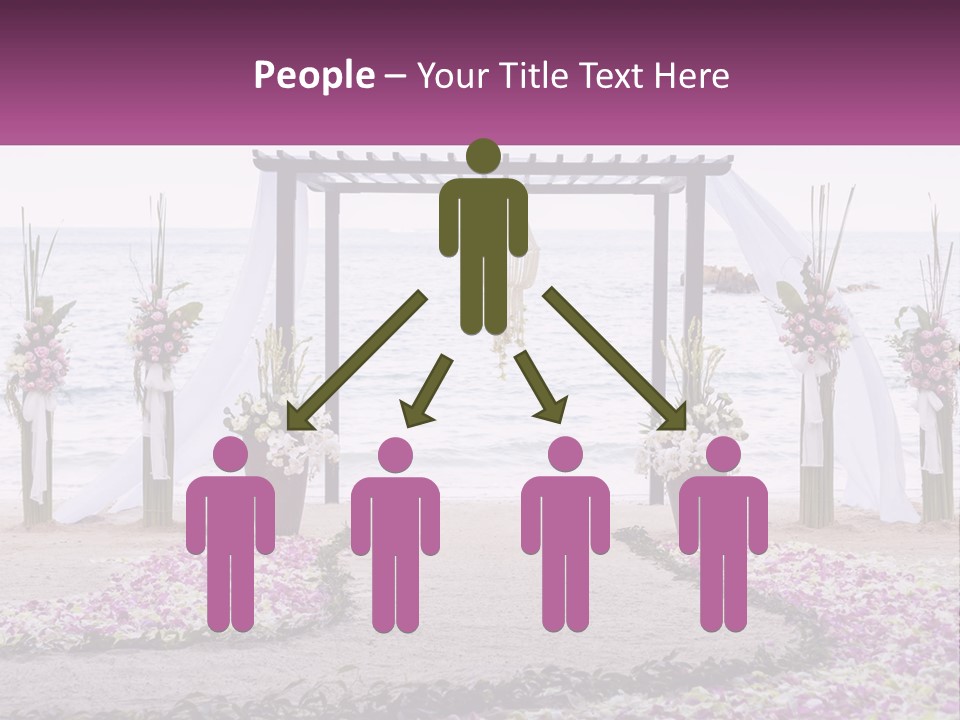 A Wedding Ceremony On The Beach With Flowers PowerPoint Template