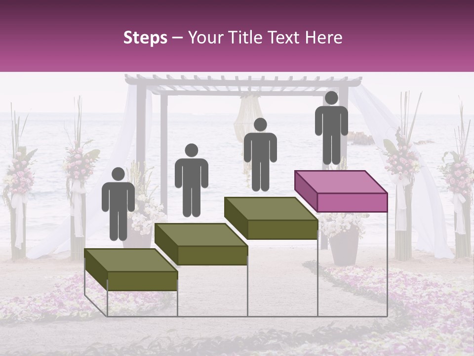 A Wedding Ceremony On The Beach With Flowers PowerPoint Template