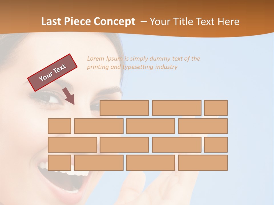 A Woman Smiling And Holding Her Hand Up To Her Face PowerPoint Template
