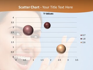 A Woman Smiling And Holding Her Hand Up To Her Face PowerPoint Template