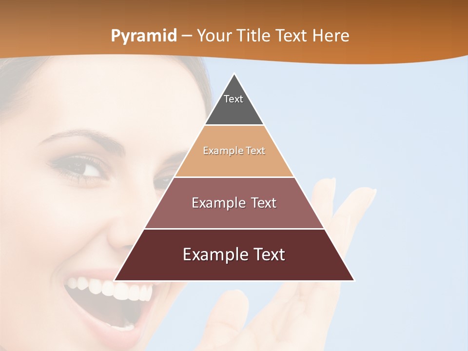 A Woman Smiling And Holding Her Hand Up To Her Face PowerPoint Template
