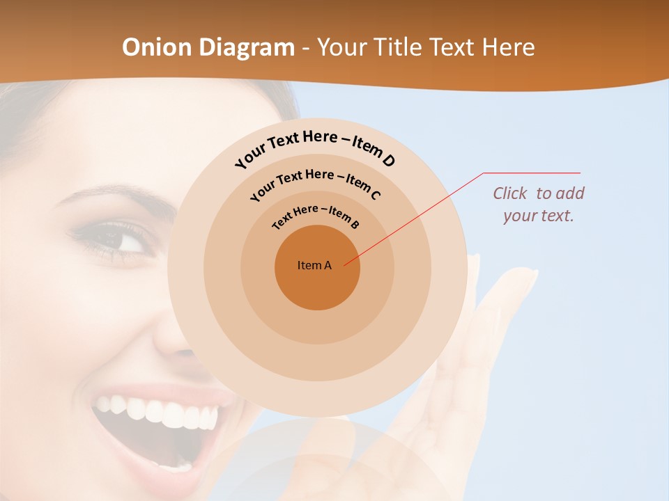 A Woman Smiling And Holding Her Hand Up To Her Face PowerPoint Template