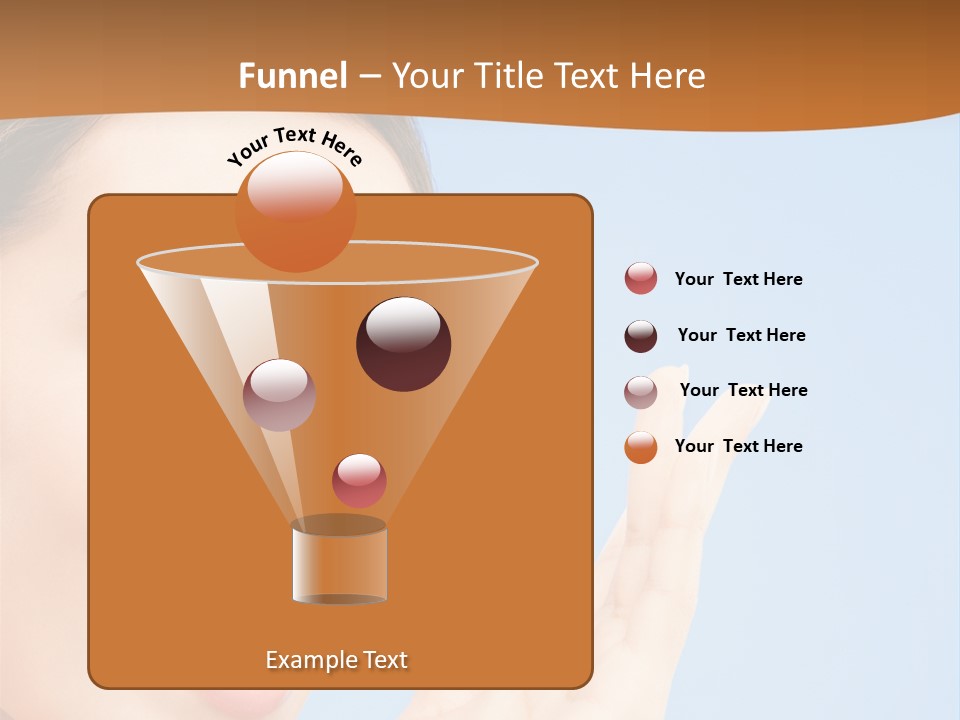 A Woman Smiling And Holding Her Hand Up To Her Face PowerPoint Template