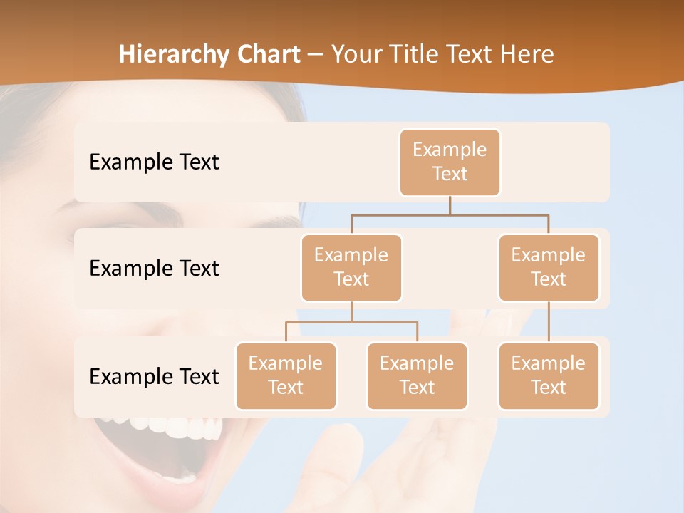 A Woman Smiling And Holding Her Hand Up To Her Face PowerPoint Template