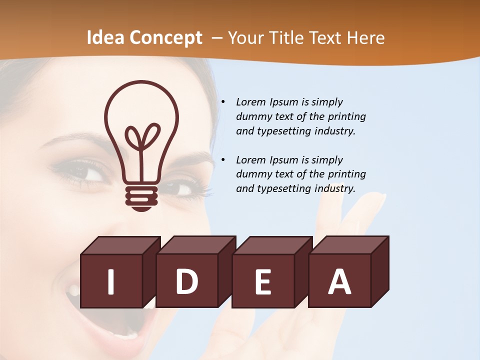 A Woman Smiling And Holding Her Hand Up To Her Face PowerPoint Template