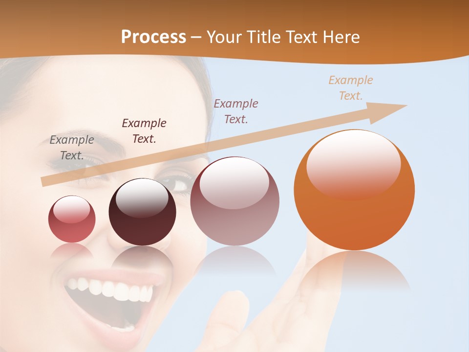 A Woman Smiling And Holding Her Hand Up To Her Face PowerPoint Template