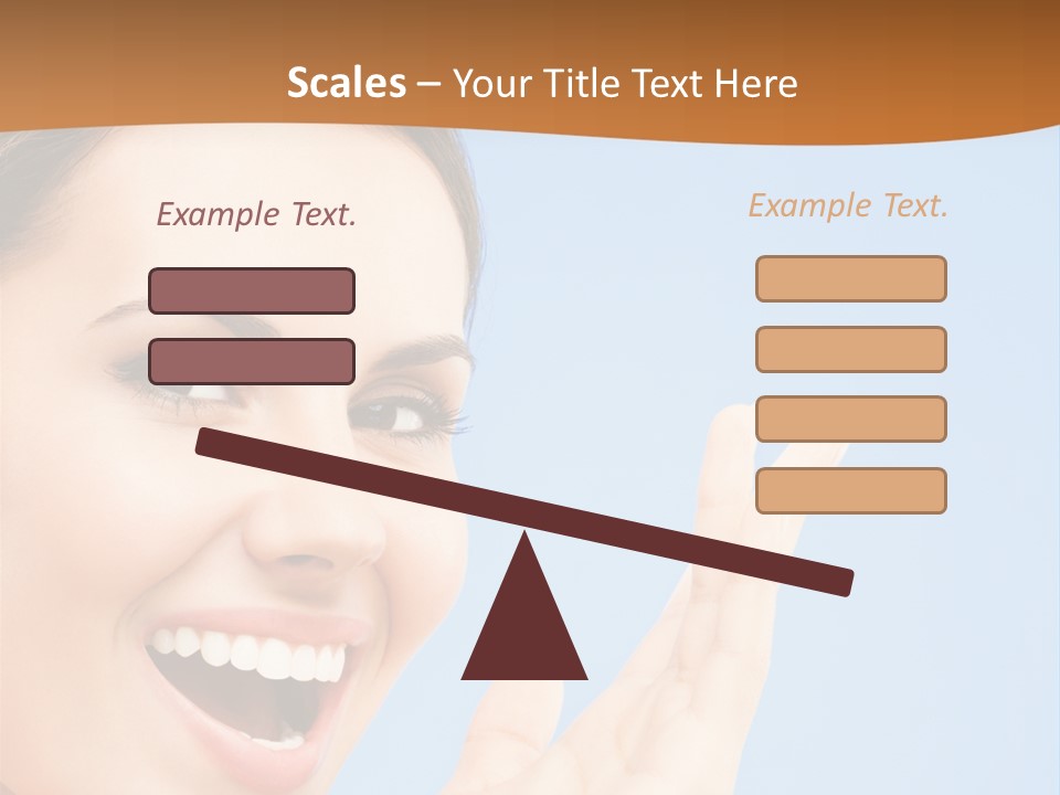A Woman Smiling And Holding Her Hand Up To Her Face PowerPoint Template