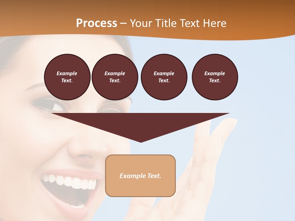 A Woman Smiling And Holding Her Hand Up To Her Face PowerPoint Template