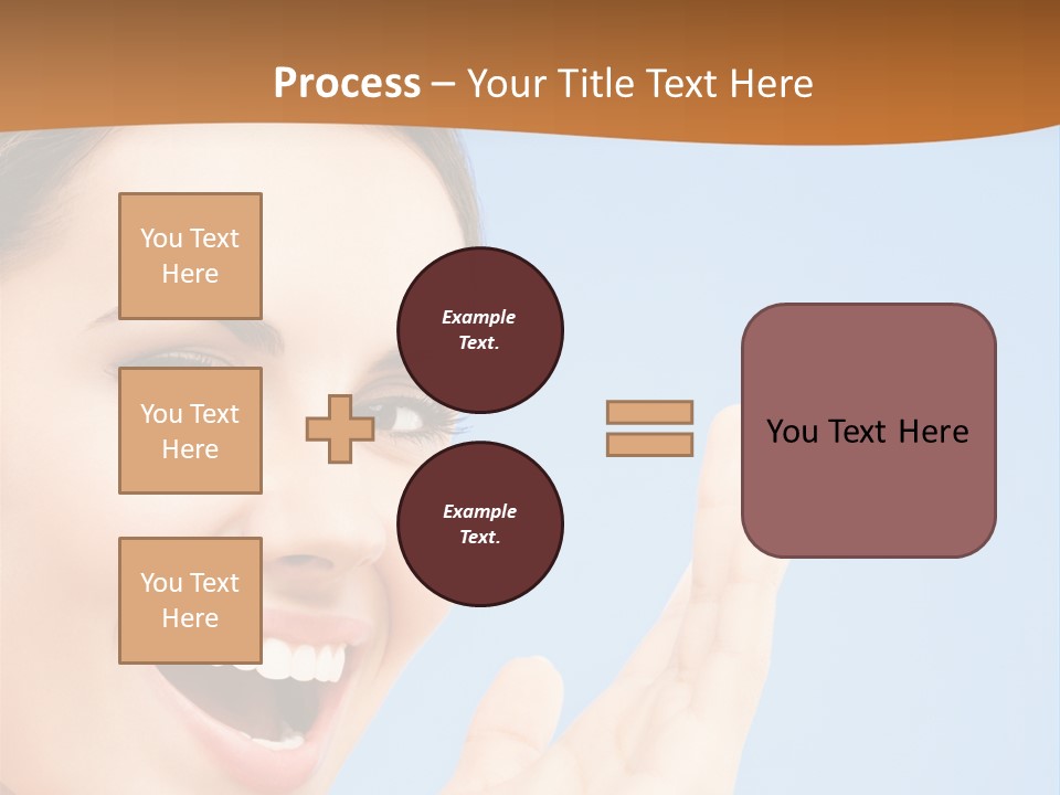 A Woman Smiling And Holding Her Hand Up To Her Face PowerPoint Template