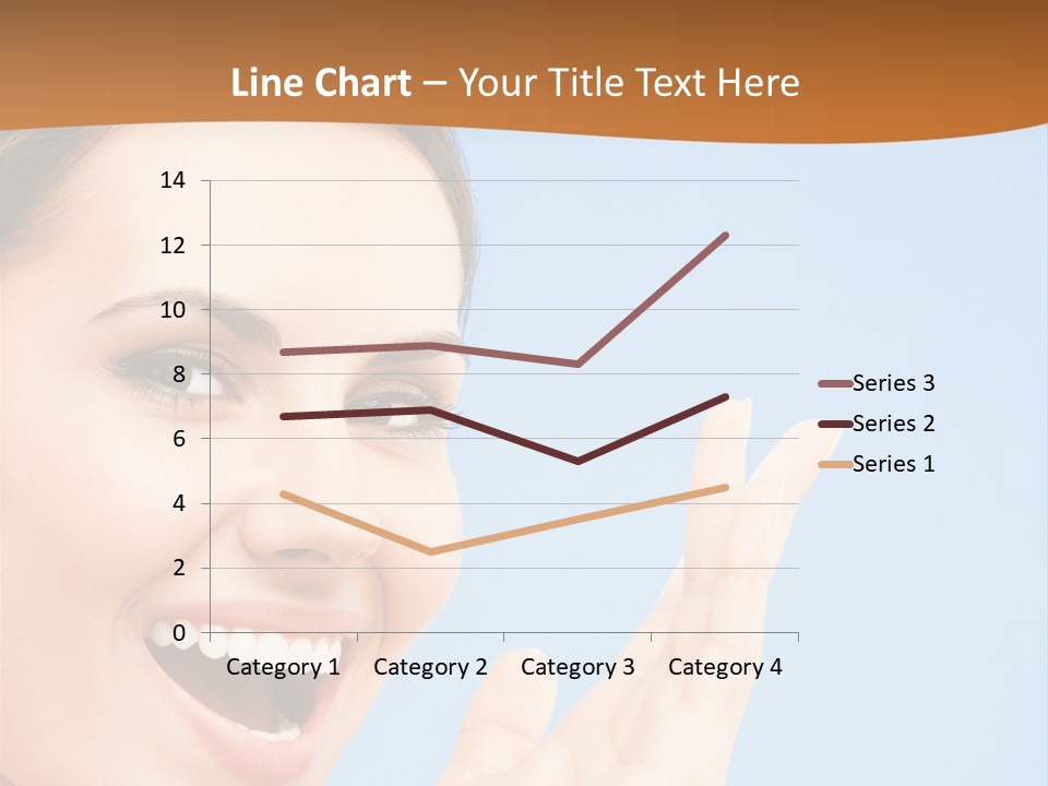 A Woman Smiling And Holding Her Hand Up To Her Face PowerPoint Template