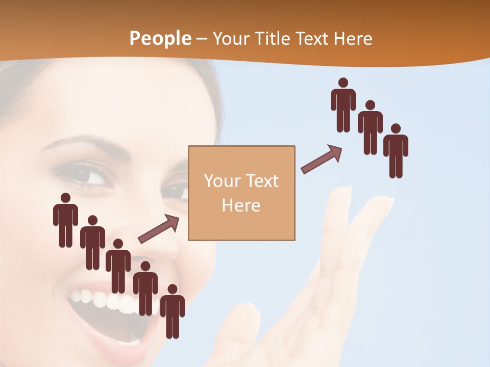 A Woman Smiling And Holding Her Hand Up To Her Face PowerPoint Template