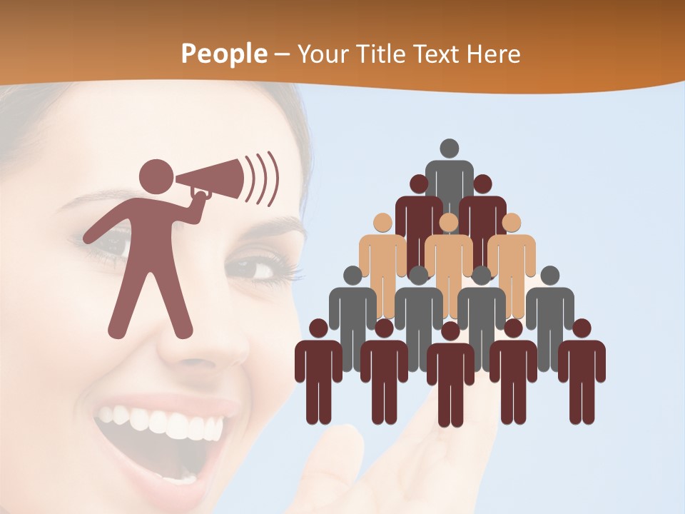 A Woman Smiling And Holding Her Hand Up To Her Face PowerPoint Template