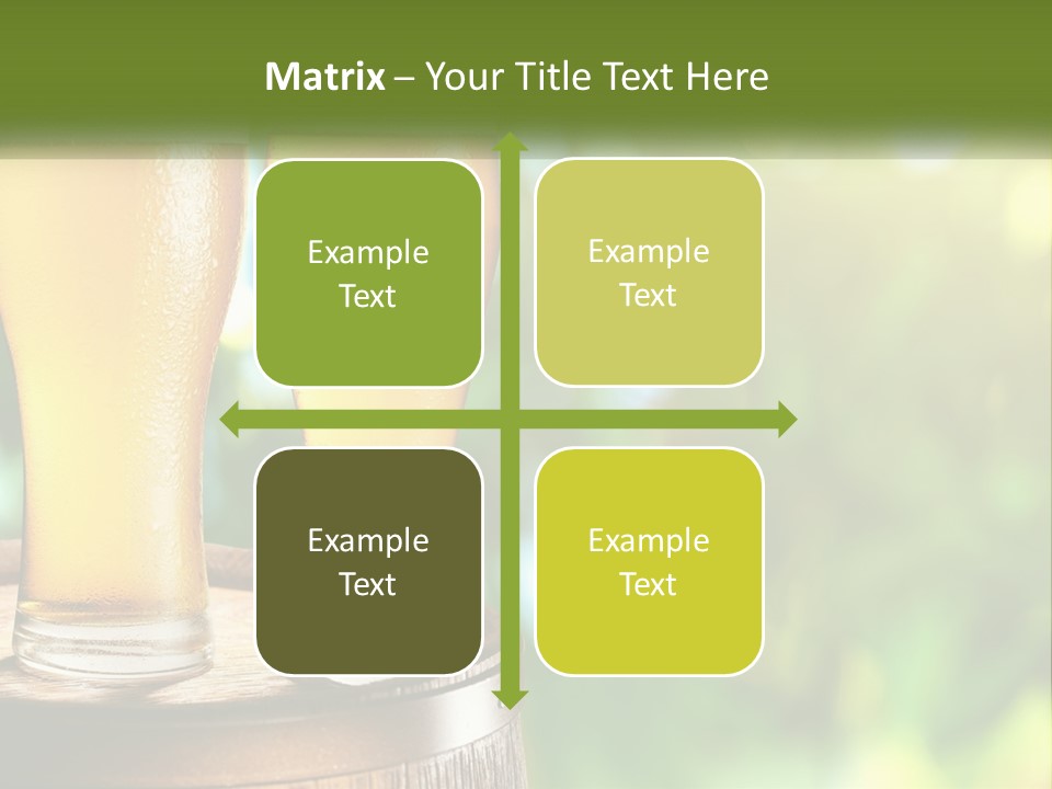 Two Glasses Of Beer Sitting On Top Of A Barrel PowerPoint Template