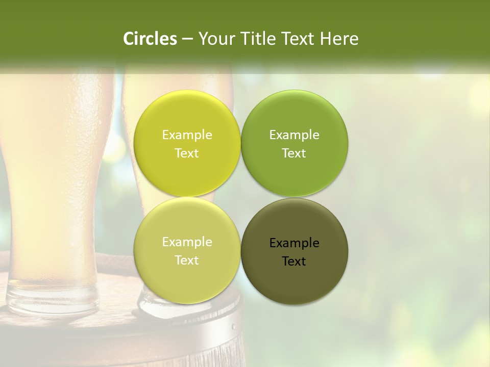 Two Glasses Of Beer Sitting On Top Of A Barrel PowerPoint Template