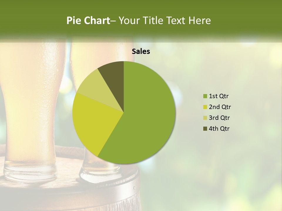 Two Glasses Of Beer Sitting On Top Of A Barrel PowerPoint Template