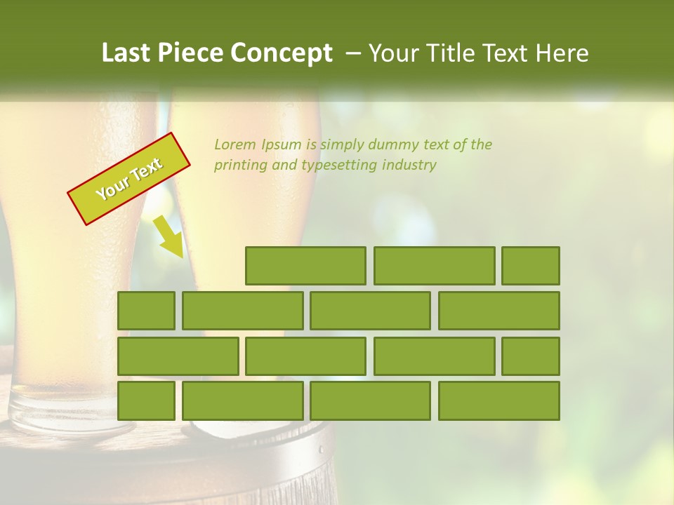 Two Glasses Of Beer Sitting On Top Of A Barrel PowerPoint Template