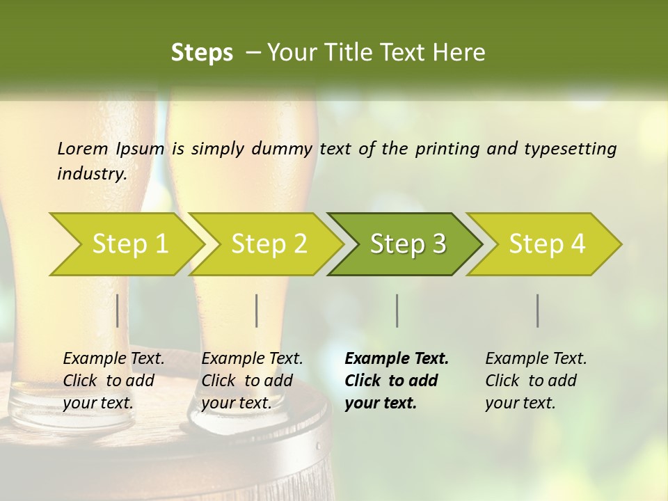 Two Glasses Of Beer Sitting On Top Of A Barrel PowerPoint Template