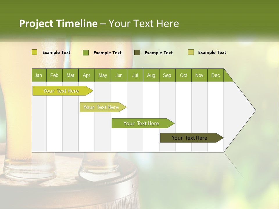 Two Glasses Of Beer Sitting On Top Of A Barrel PowerPoint Template