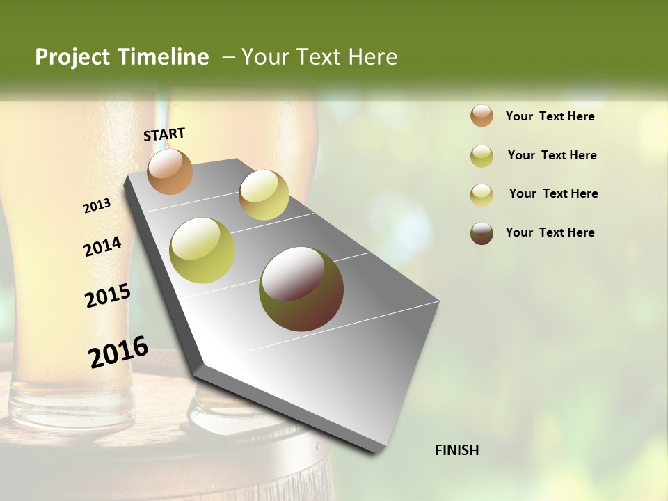 Two Glasses Of Beer Sitting On Top Of A Barrel PowerPoint Template
