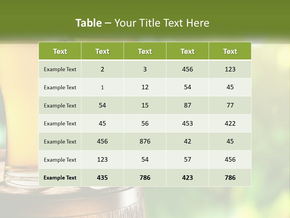 Two Glasses Of Beer Sitting On Top Of A Barrel PowerPoint Template