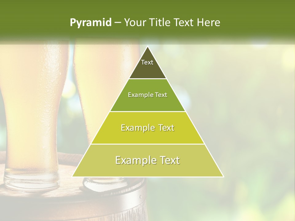 Two Glasses Of Beer Sitting On Top Of A Barrel PowerPoint Template