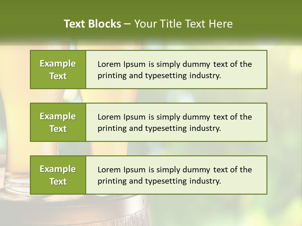Two Glasses Of Beer Sitting On Top Of A Barrel PowerPoint Template