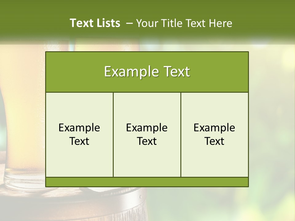 Two Glasses Of Beer Sitting On Top Of A Barrel PowerPoint Template