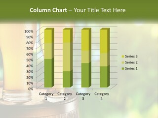 Two Glasses Of Beer Sitting On Top Of A Barrel PowerPoint Template
