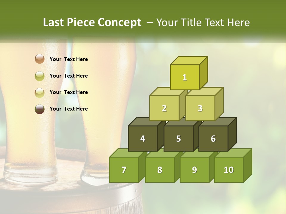Two Glasses Of Beer Sitting On Top Of A Barrel PowerPoint Template
