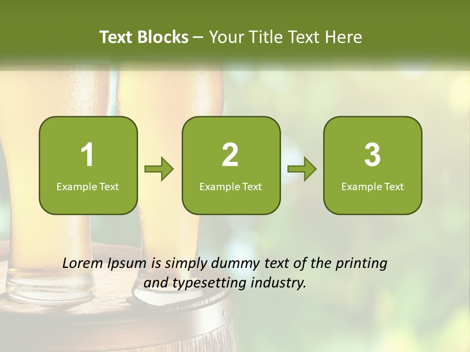 Two Glasses Of Beer Sitting On Top Of A Barrel PowerPoint Template