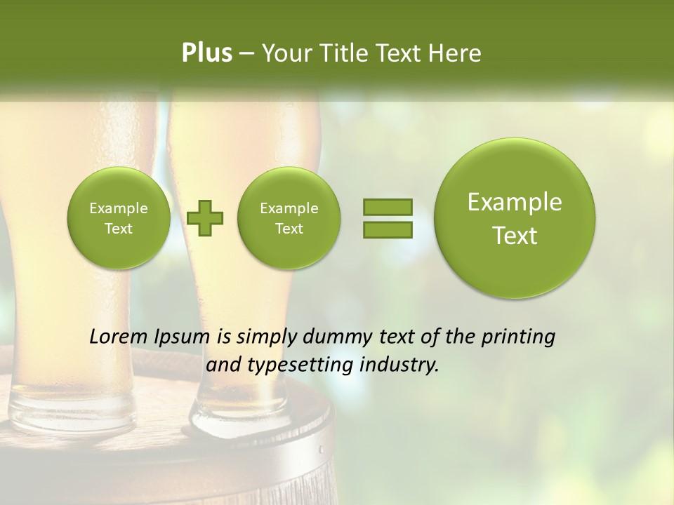 Two Glasses Of Beer Sitting On Top Of A Barrel PowerPoint Template