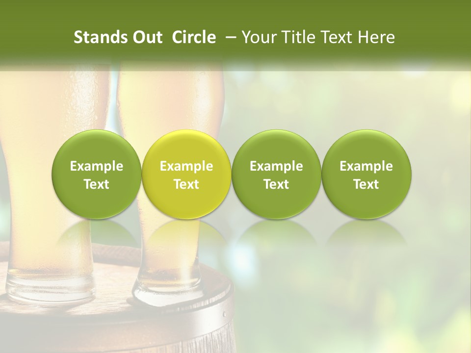 Two Glasses Of Beer Sitting On Top Of A Barrel PowerPoint Template