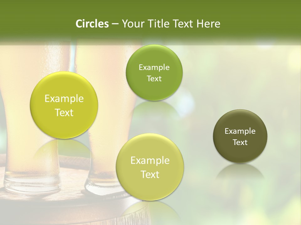 Two Glasses Of Beer Sitting On Top Of A Barrel PowerPoint Template