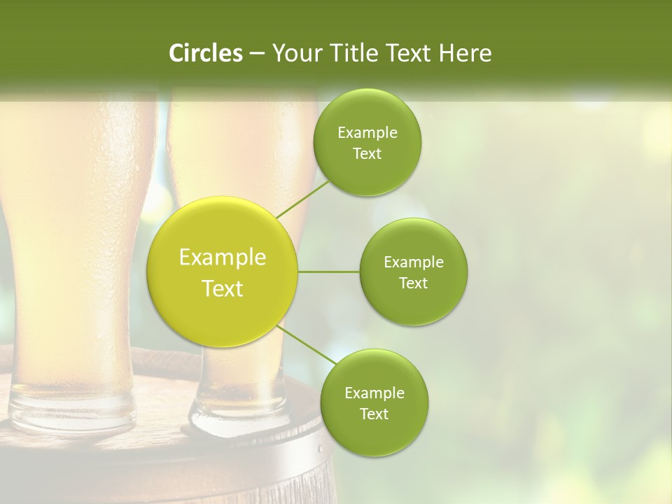 Two Glasses Of Beer Sitting On Top Of A Barrel PowerPoint Template