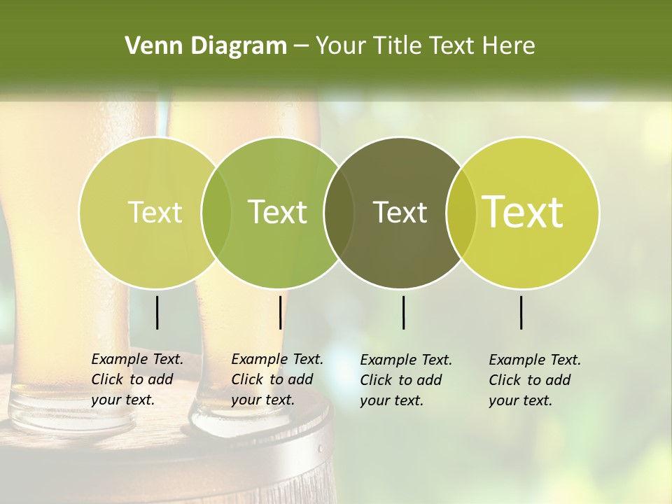 Two Glasses Of Beer Sitting On Top Of A Barrel PowerPoint Template