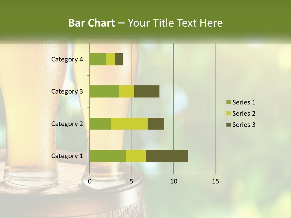 Two Glasses Of Beer Sitting On Top Of A Barrel PowerPoint Template