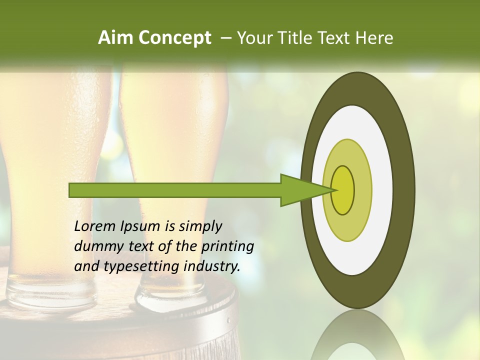 Two Glasses Of Beer Sitting On Top Of A Barrel PowerPoint Template